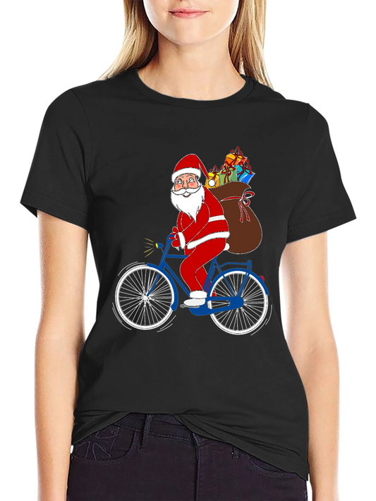 Santa on Bike Graphic Tee