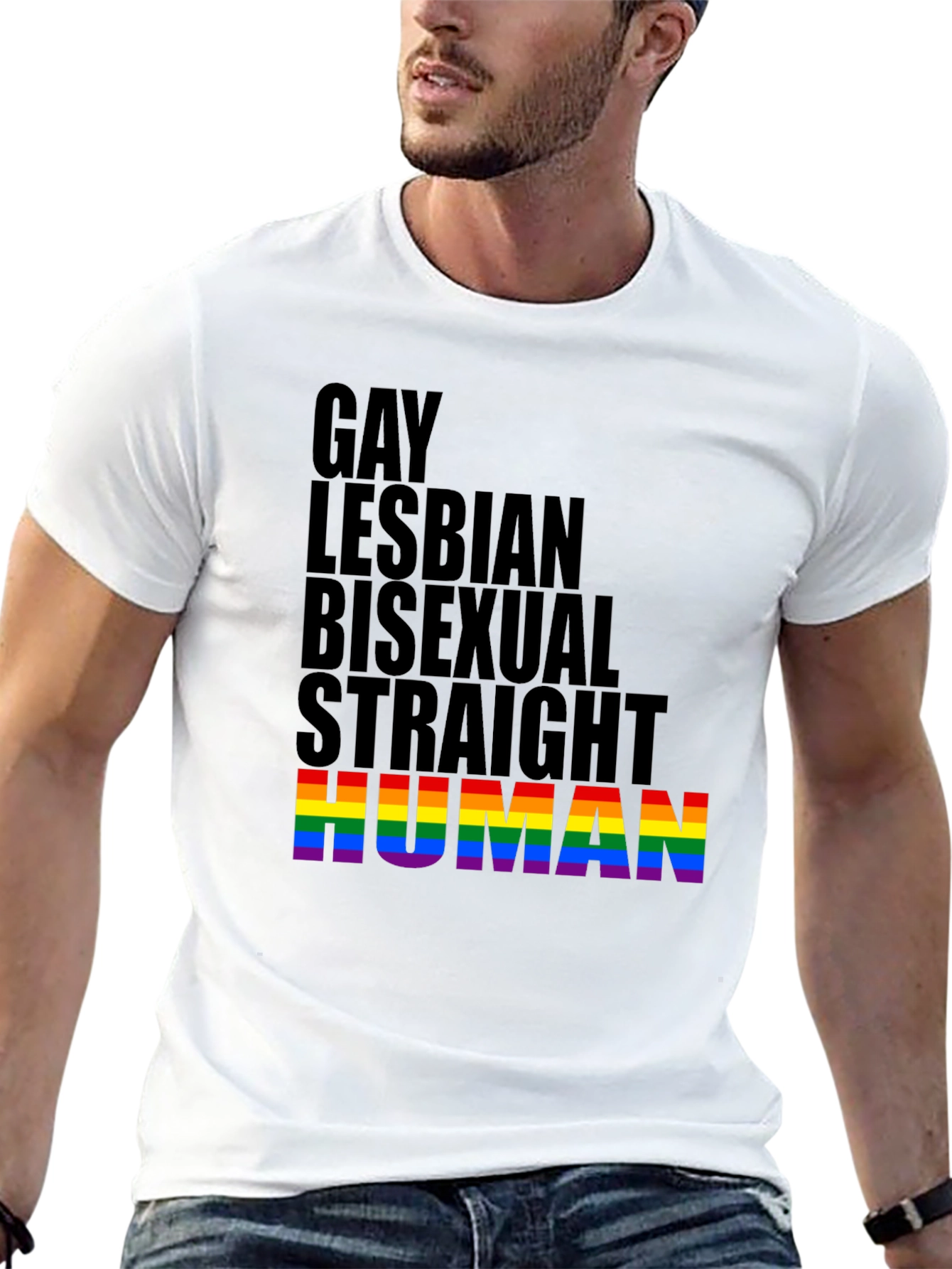 LGBTQ+ Equality Tee: Gay Lesbian Bisexual Straight Human Pride