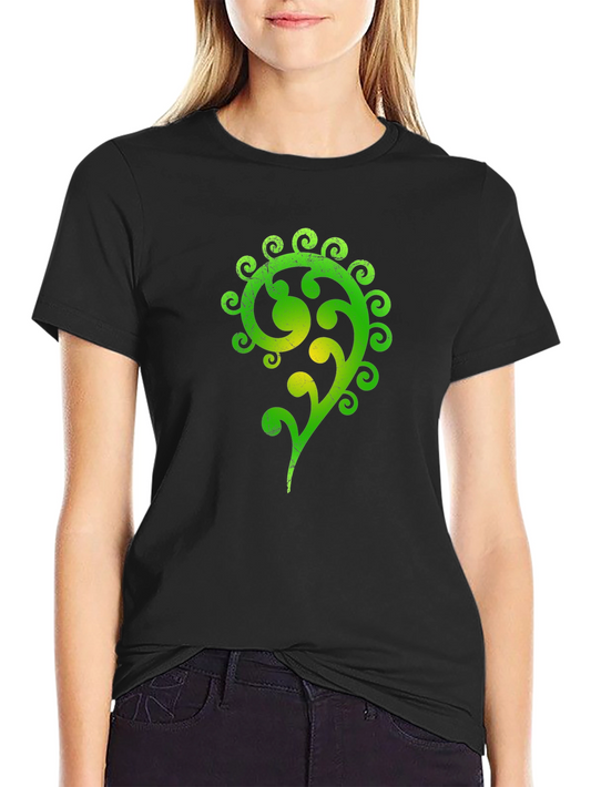 Green Celtic Swirl Design Black T-Shirt