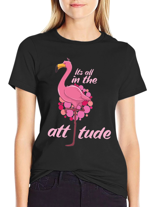 Flamingo Attitude Black T-Shirt