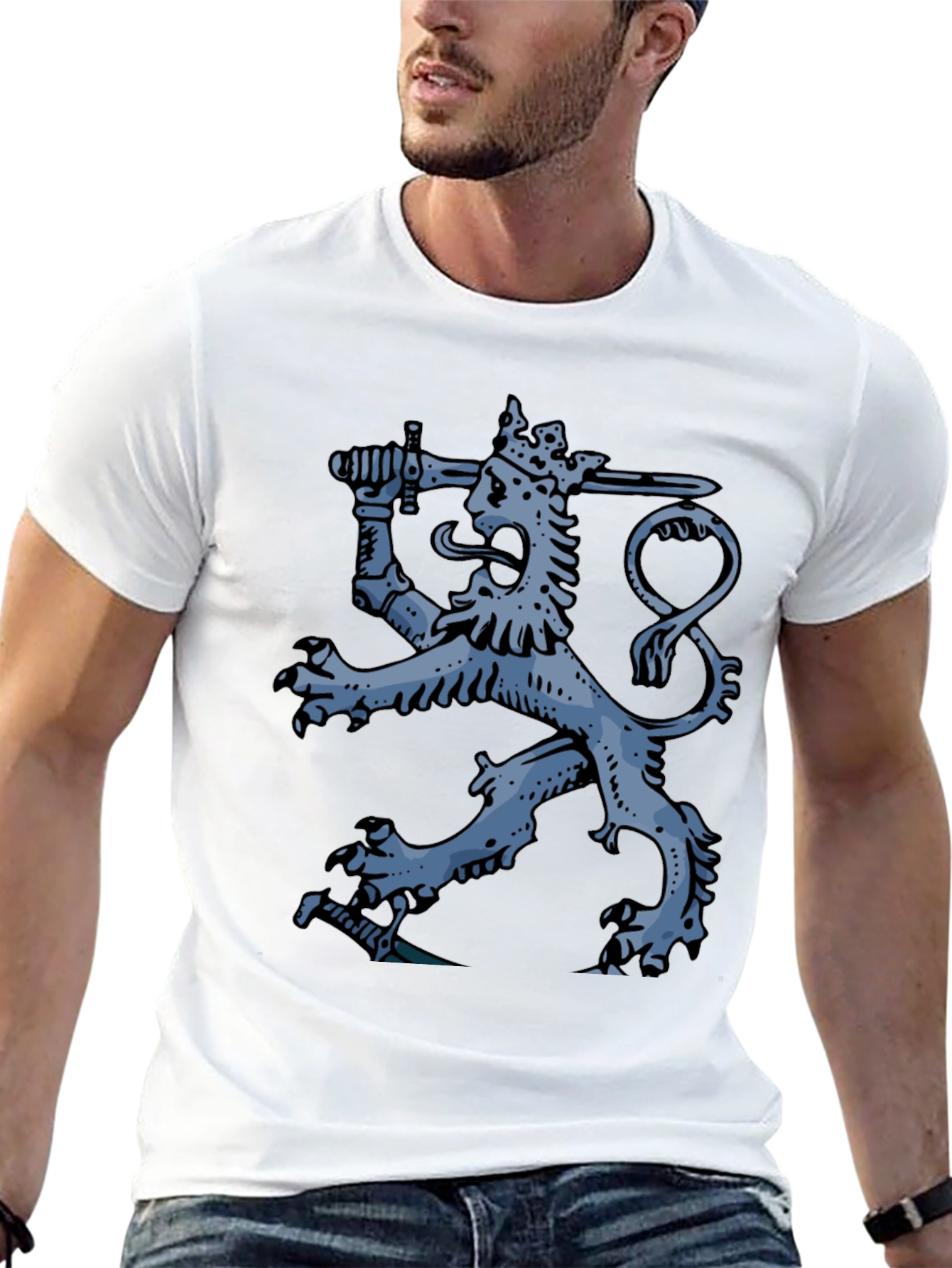 Finnish Lion Graphic Tee - Cool Finland T-Shirt