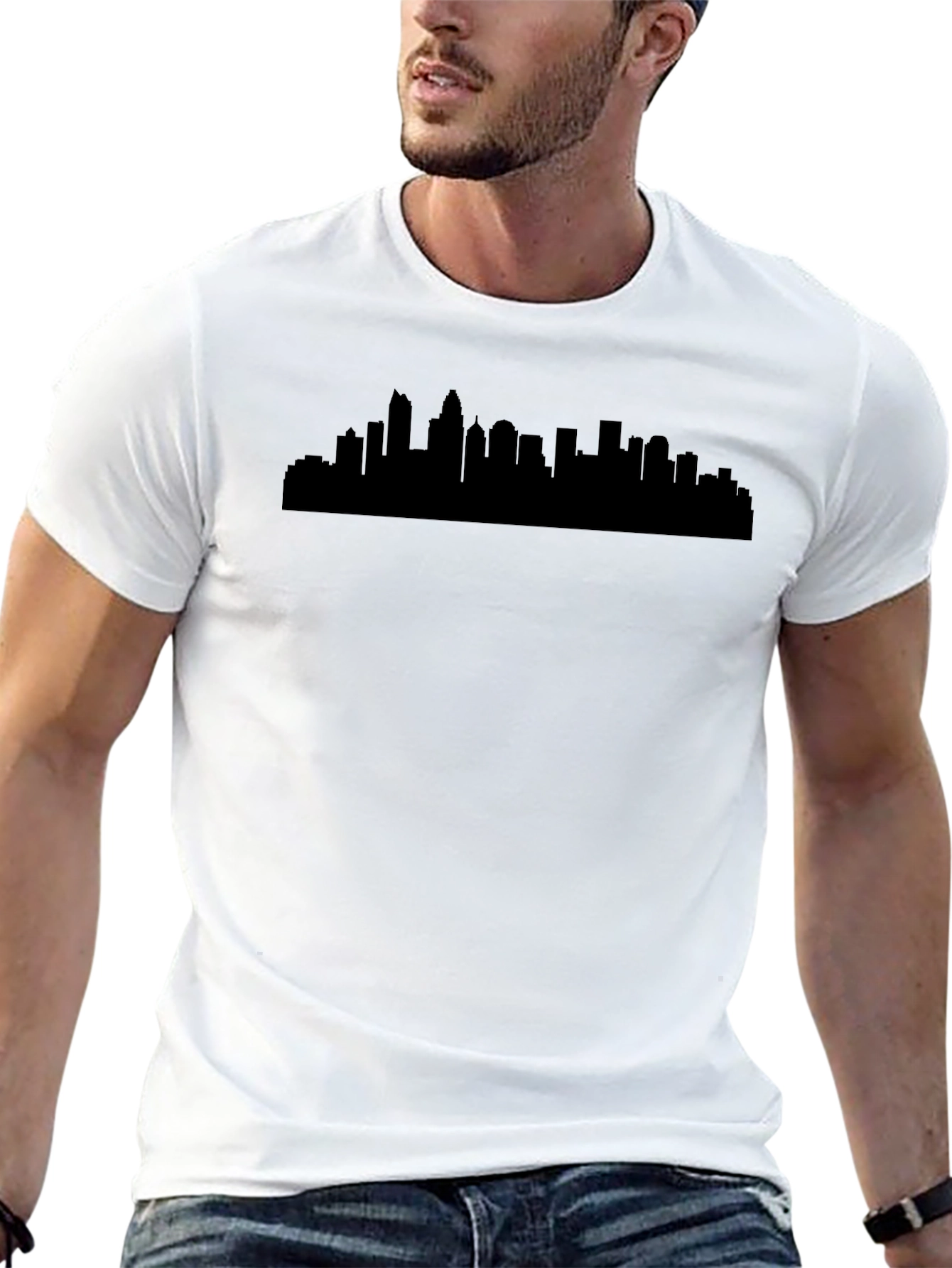 Cityscape Silhouette Black T-Shirt