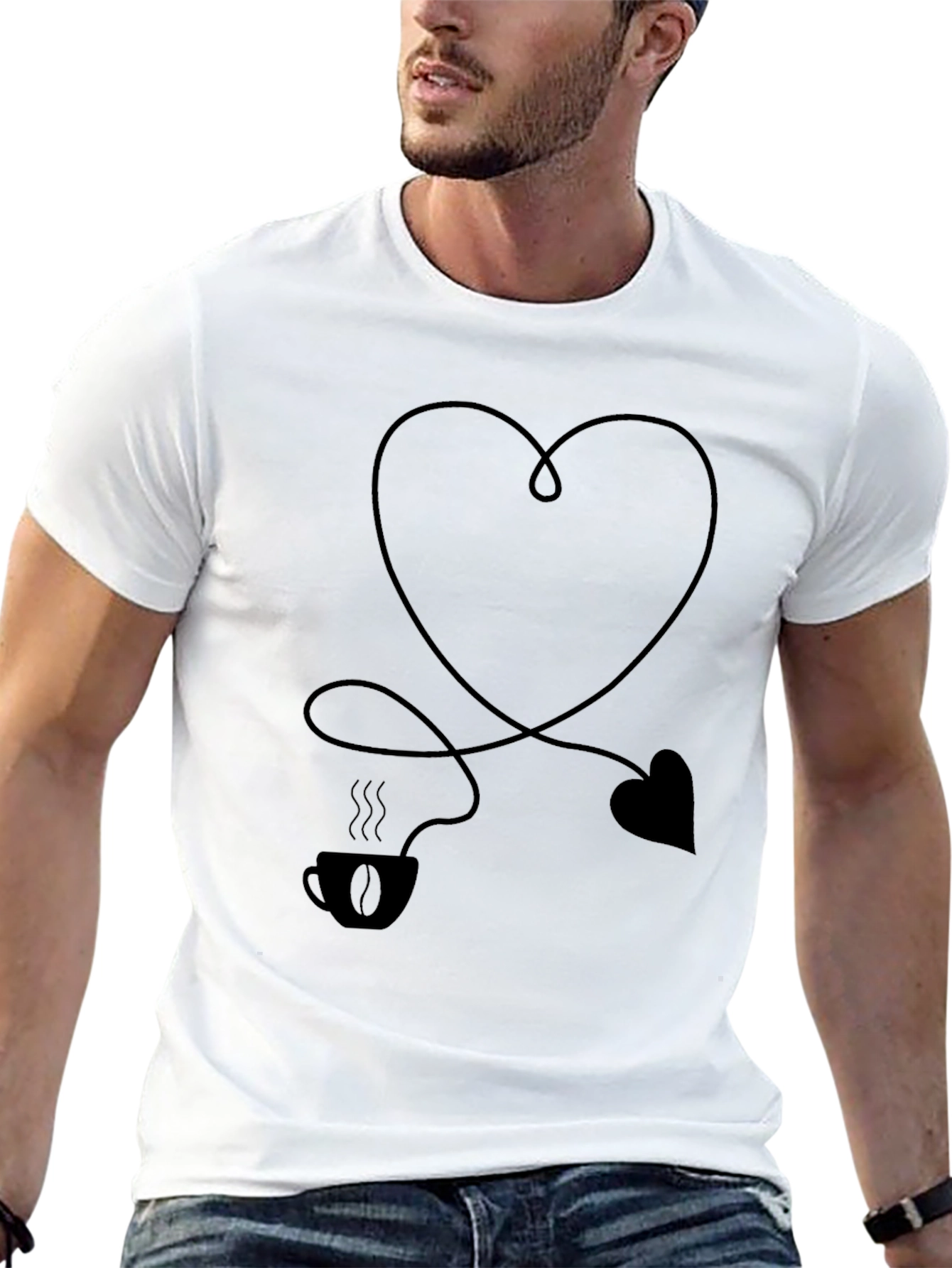 Coffee Heart Graphic T-Shirt - Love Your Brew
