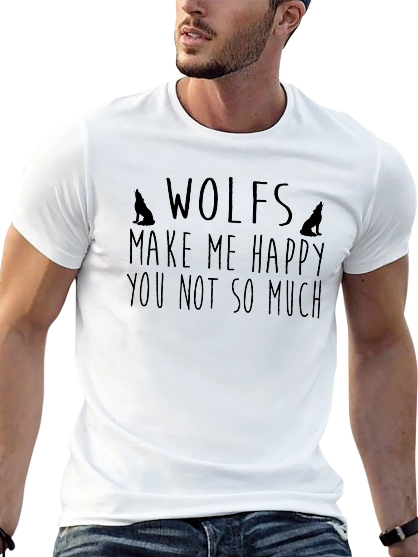 Wolf Lover T-Shirt - Wolves Make Me Happy Tee