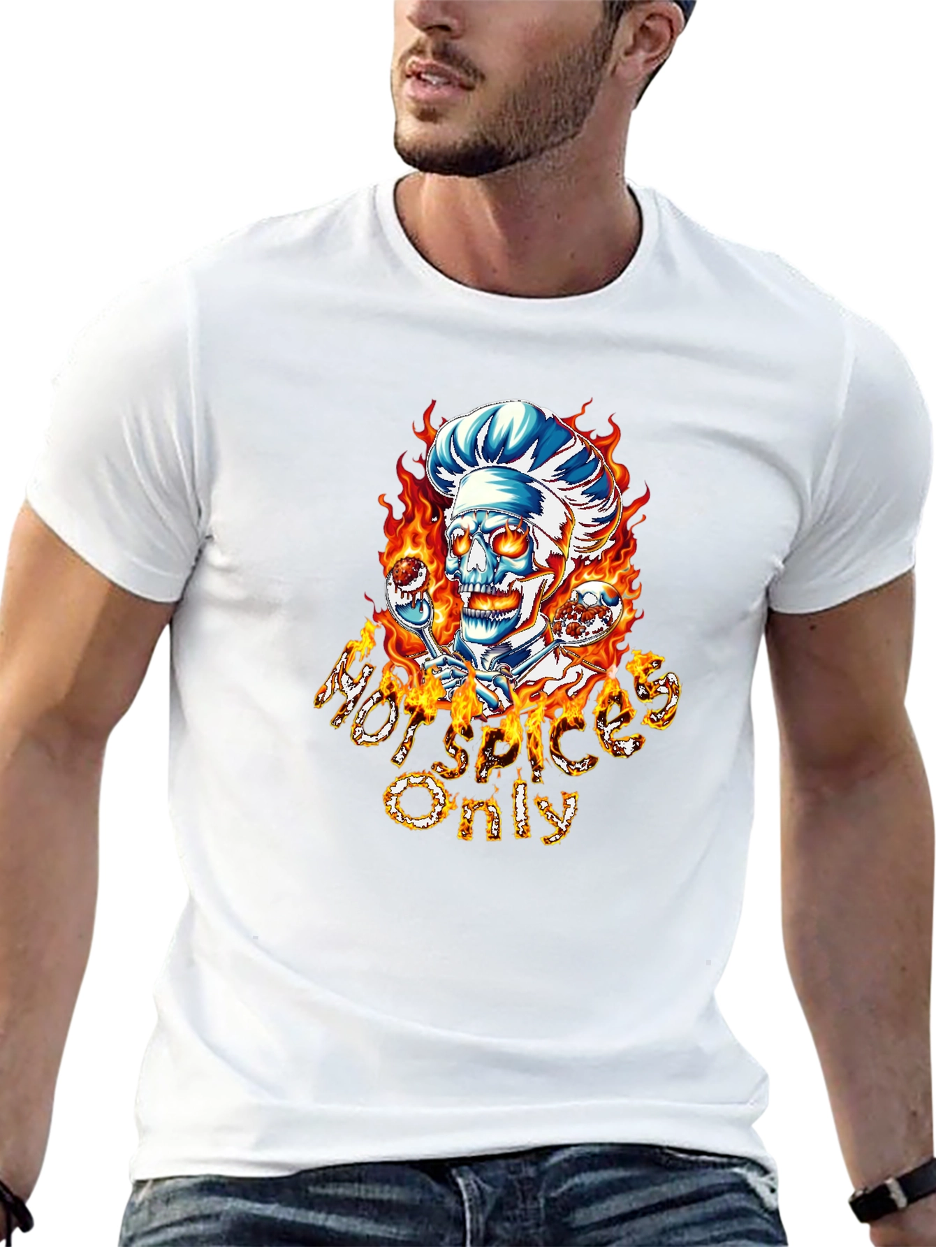 Hot Spices Only Skull Chef T-Shirt