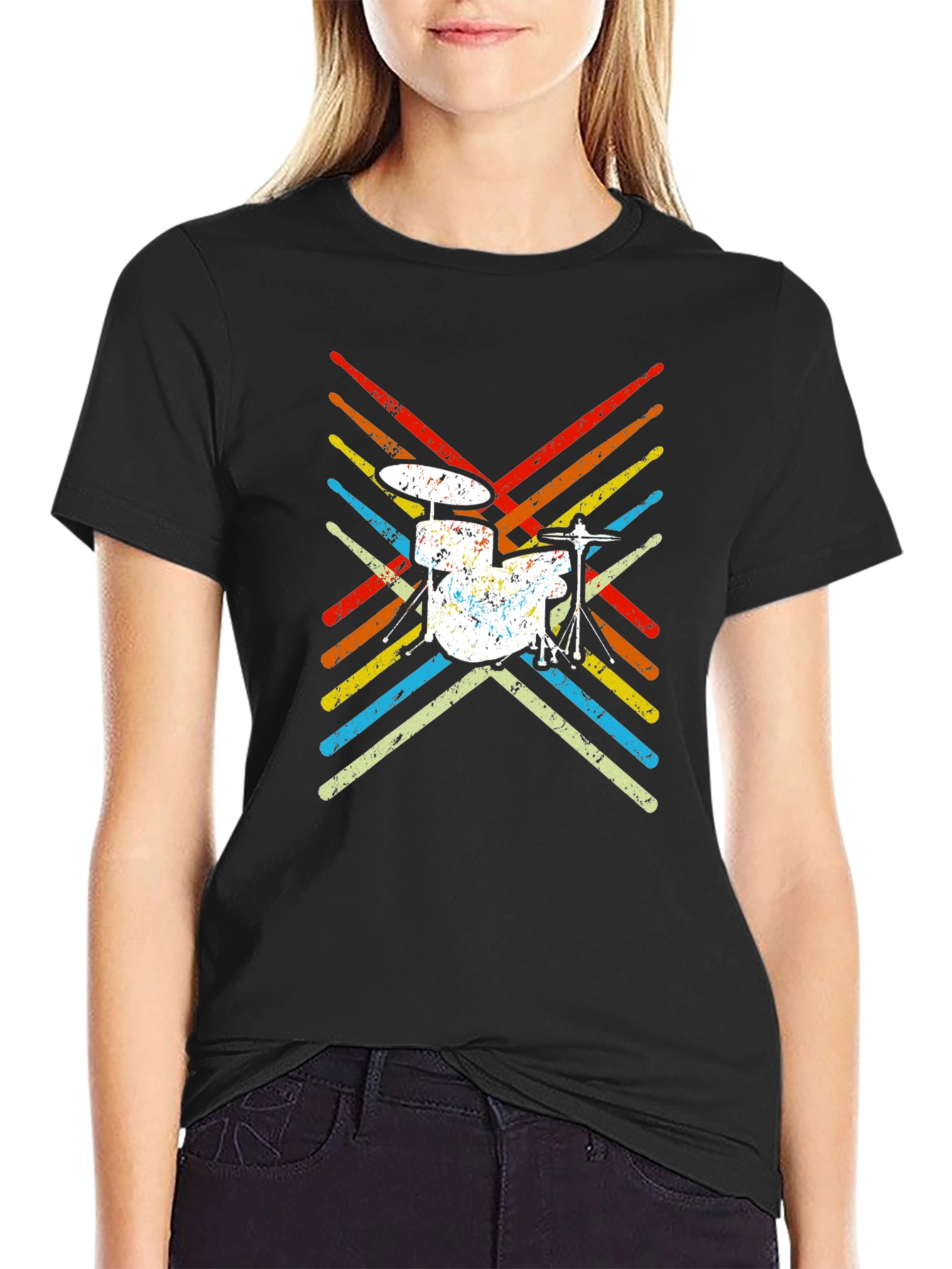 Retro Drum Set T-Shirt Music Lover Tee