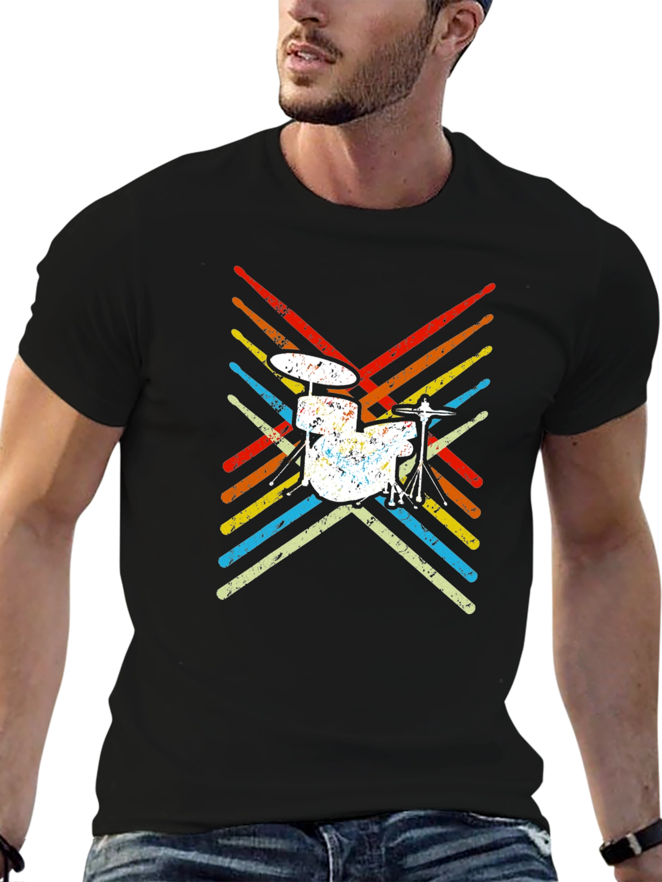 Retro Drum Set T-Shirt Music Lover Tee