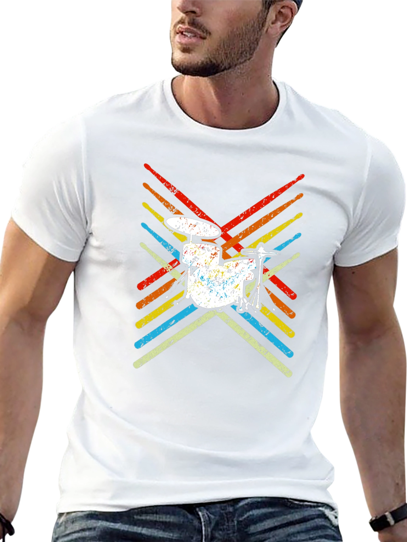 Retro Drum Set T-Shirt Music Lover Tee
