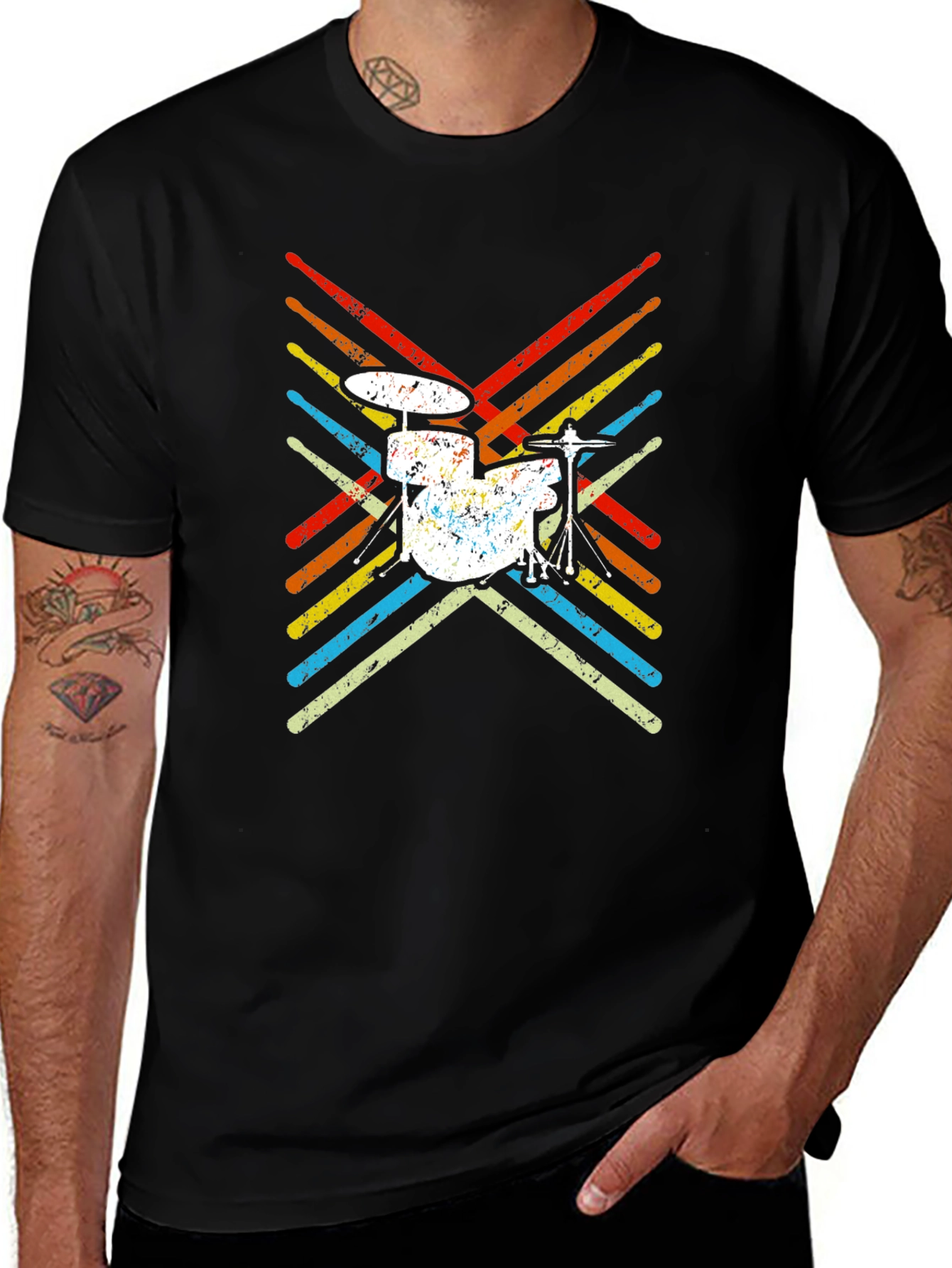 Retro Drum Set T-Shirt Music Lover Tee