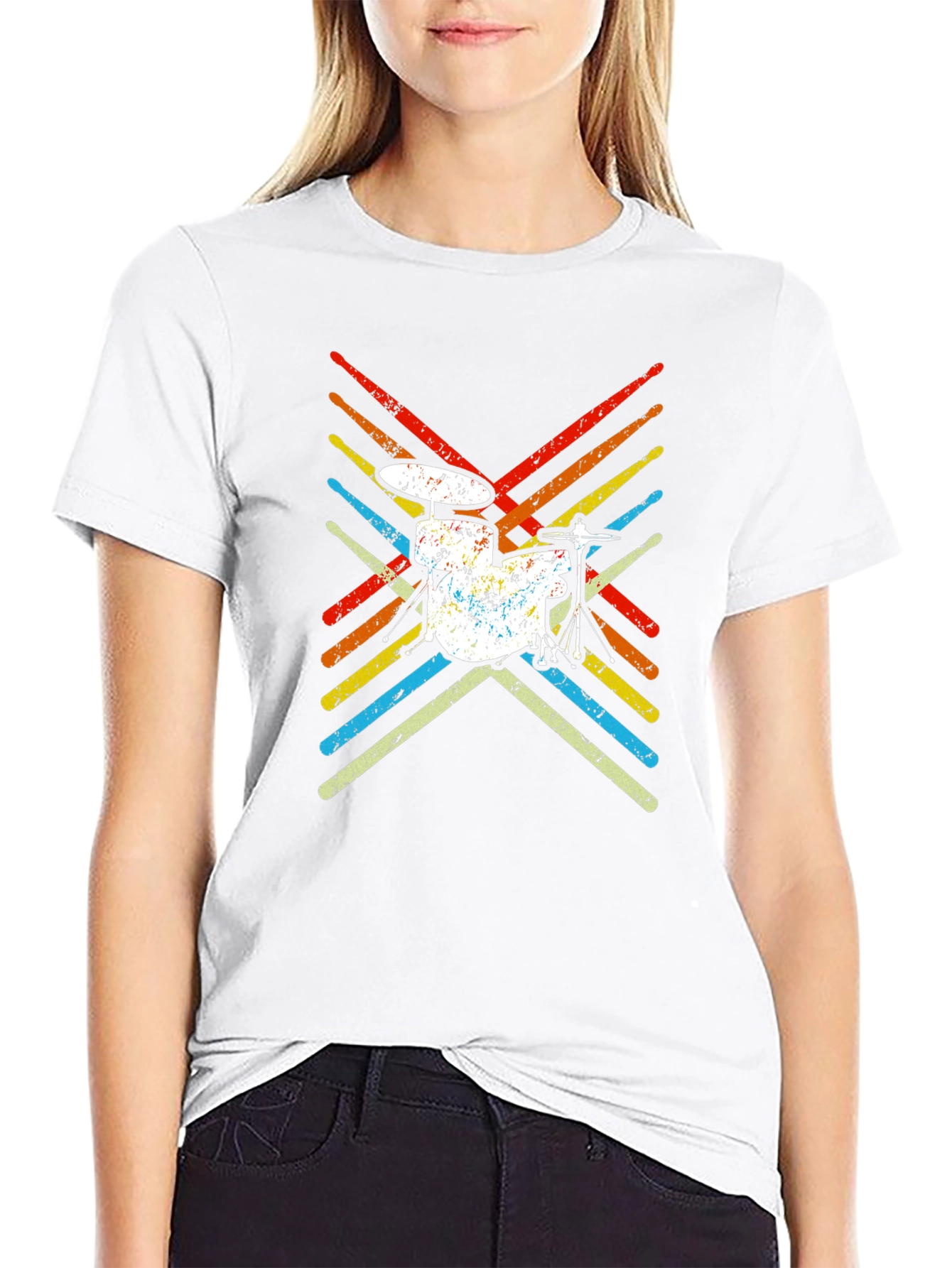 Retro Drum Set T-Shirt Music Lover Tee