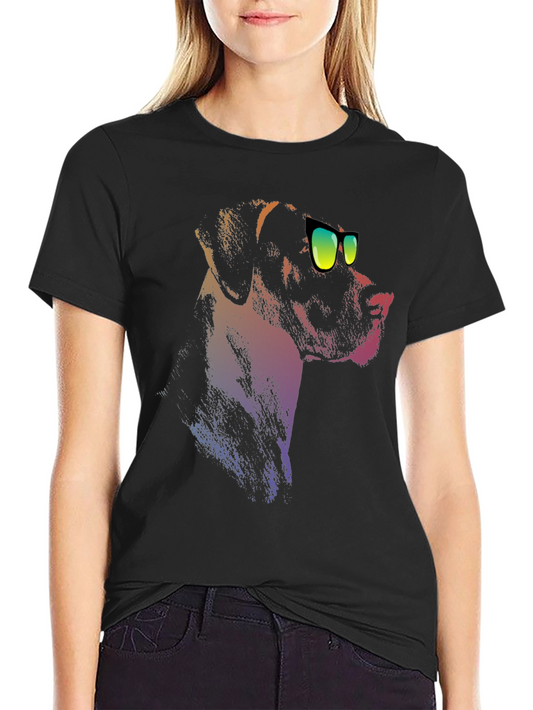 Cool Dog Tee: Black T-Shirt with Dog Graphic