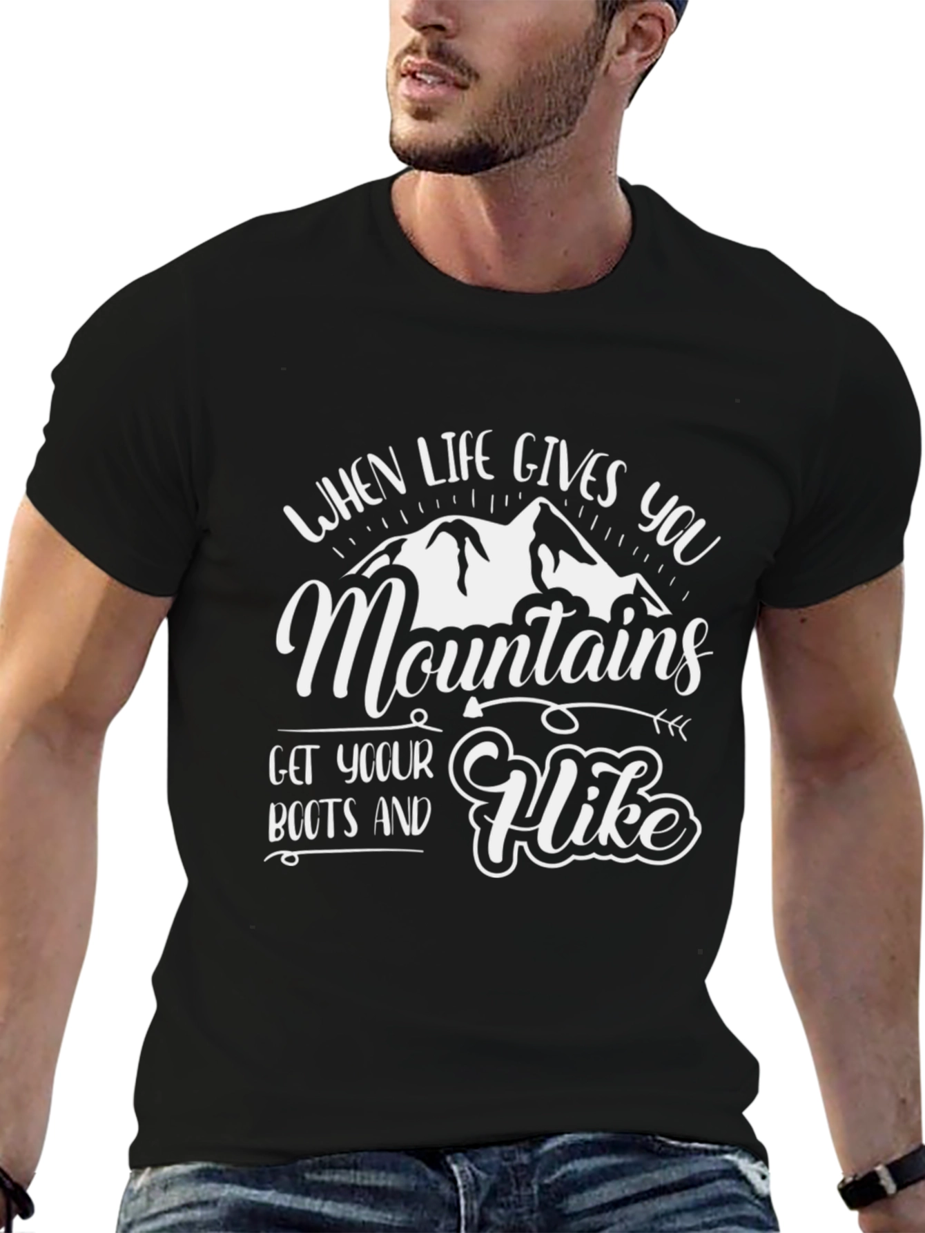 Mountains Hike Black T-Shirt