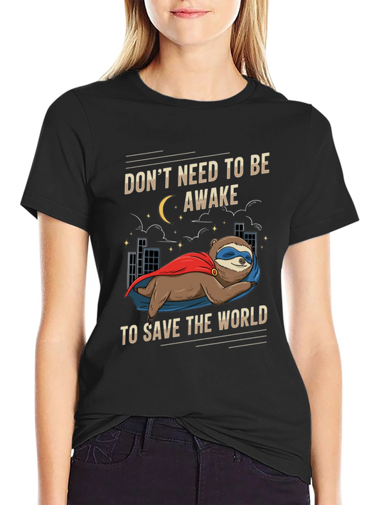 Funny Sloth Superhero T-Shirt - Sleep to Save The World