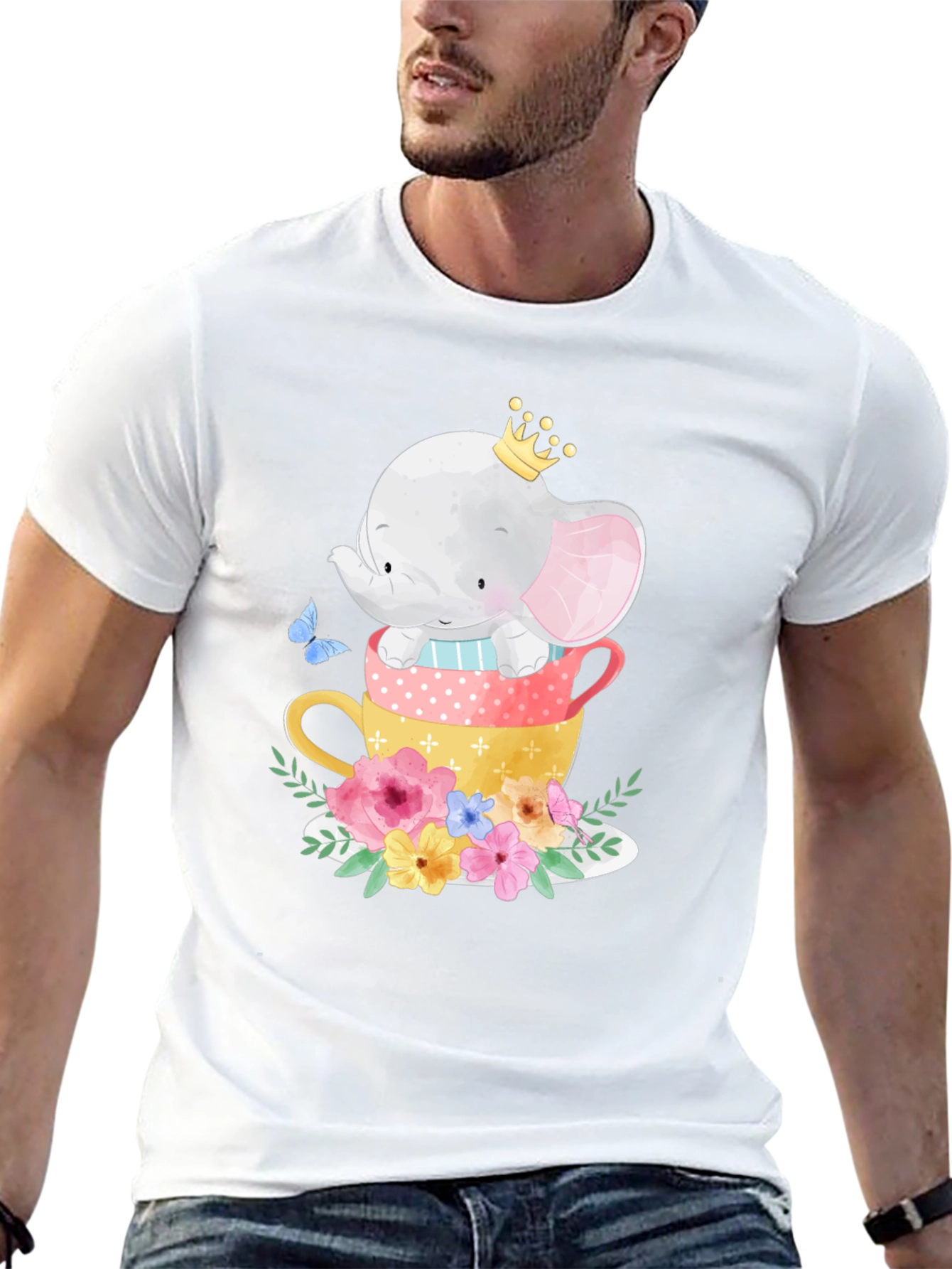 Elephant in Teacups Graphic Tee