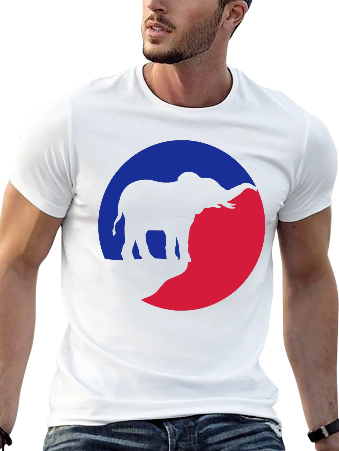 Elephant Silhouette Graphic Tee - Unique Design