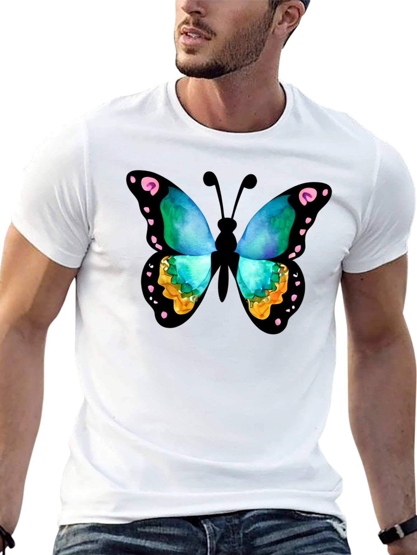 Butterfly Graphic Black T-Shirt