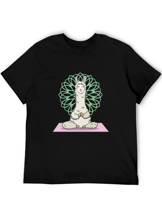 Yoga Llama Graphic Tee - Meditating Alpaca T-Shirt