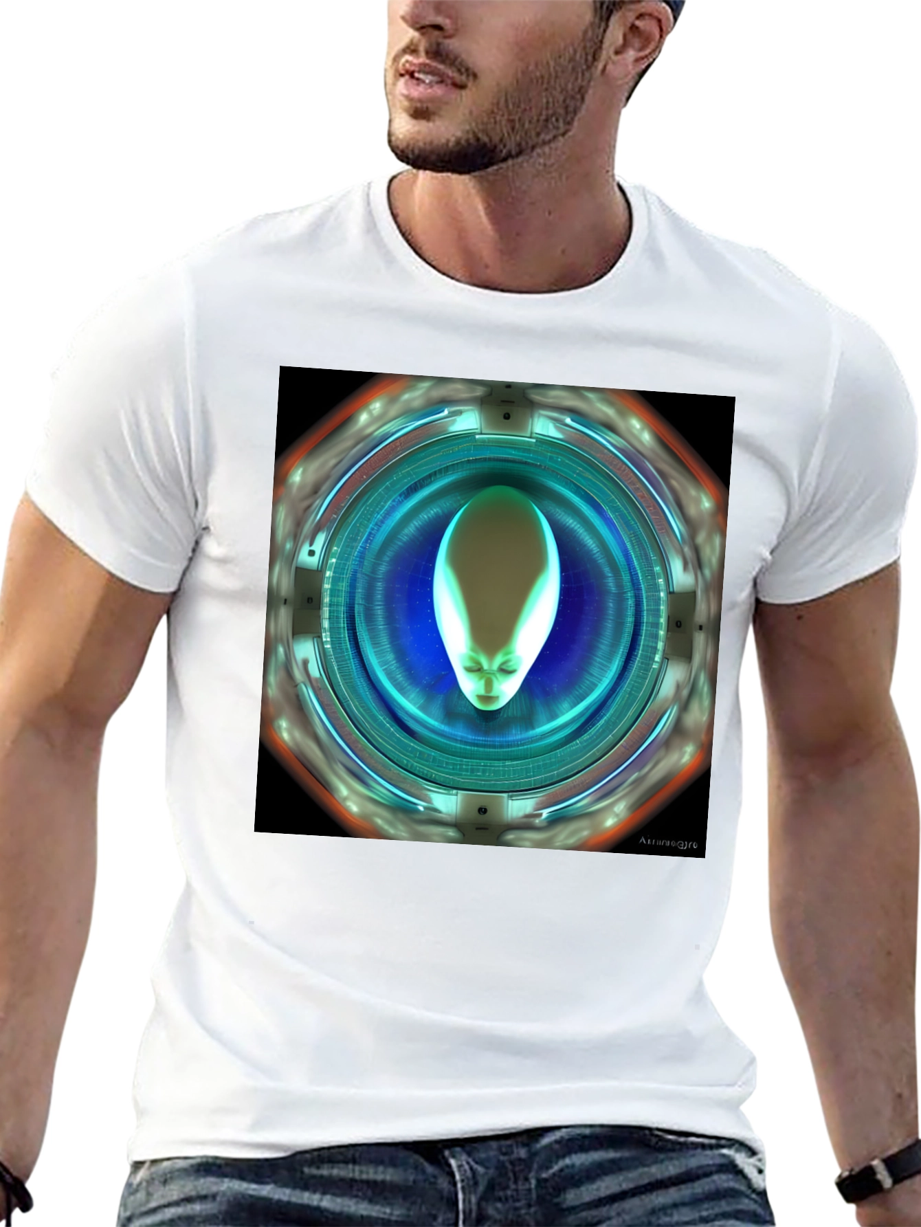 Alien Portal Graphic T-Shirt - Sci-Fi Style