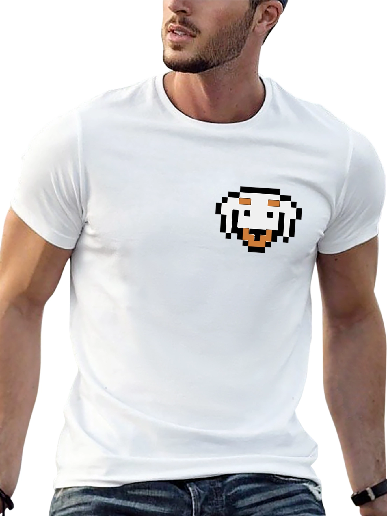 Pixel Dog Graphic Black T-Shirt