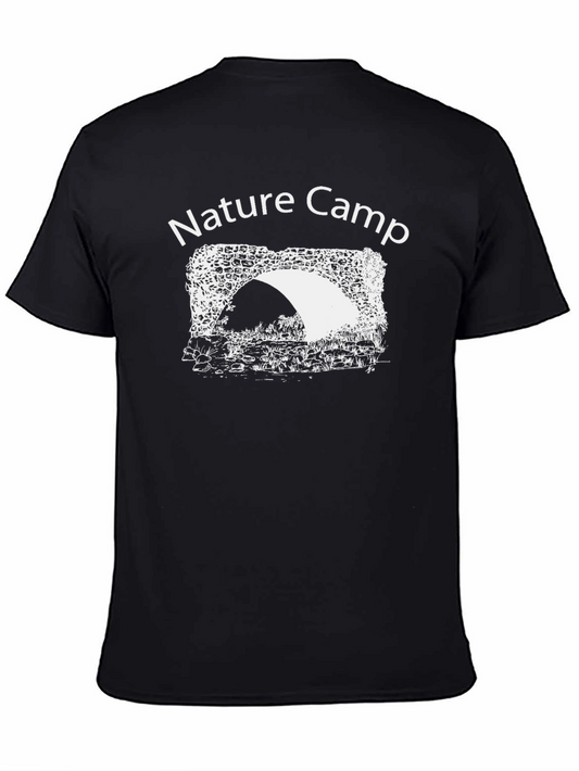 Nature Camp Graphic Tee - Black Cotton T-Shirt