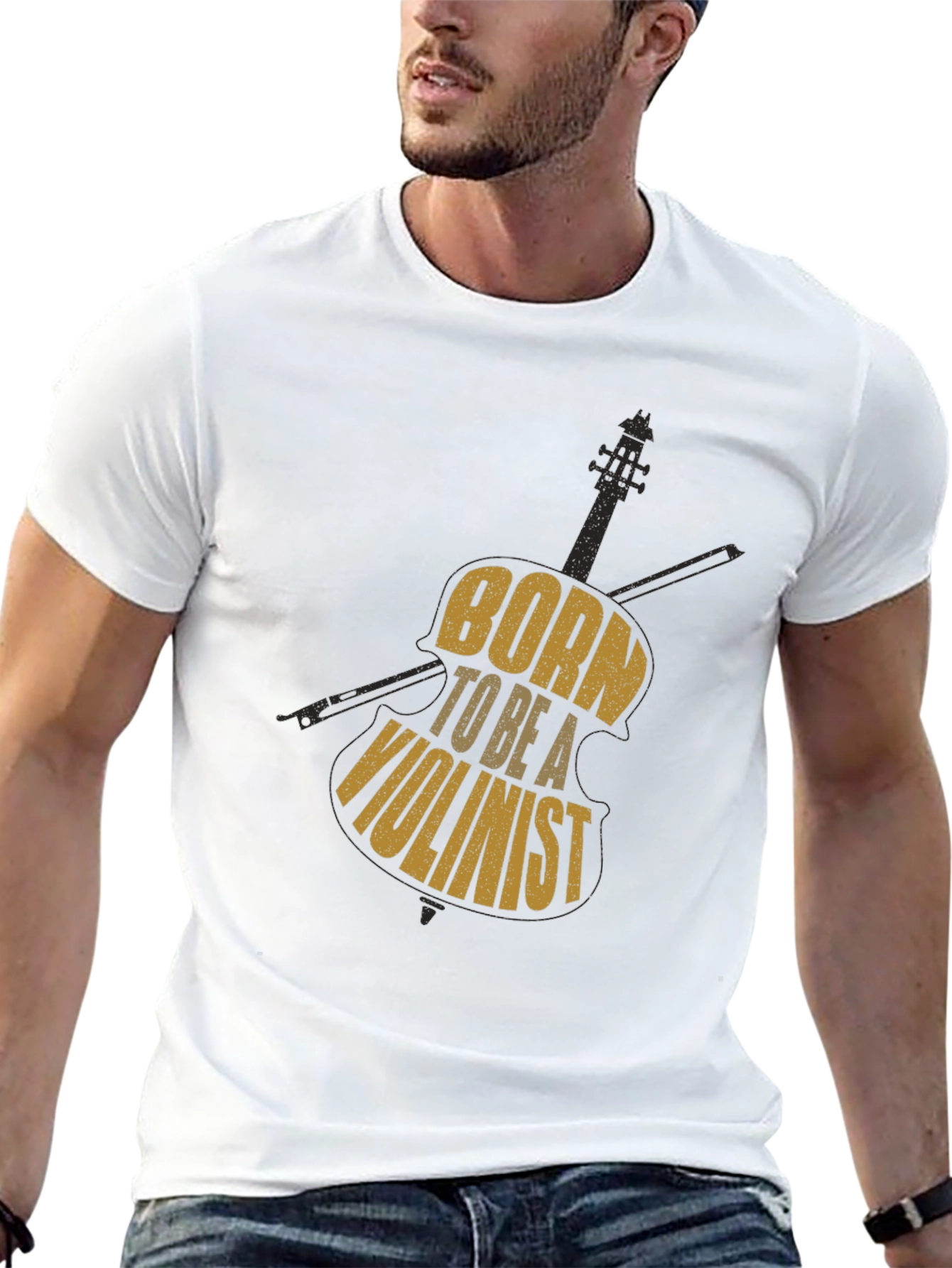 Born to Be a Violinist Black Graphic Tee