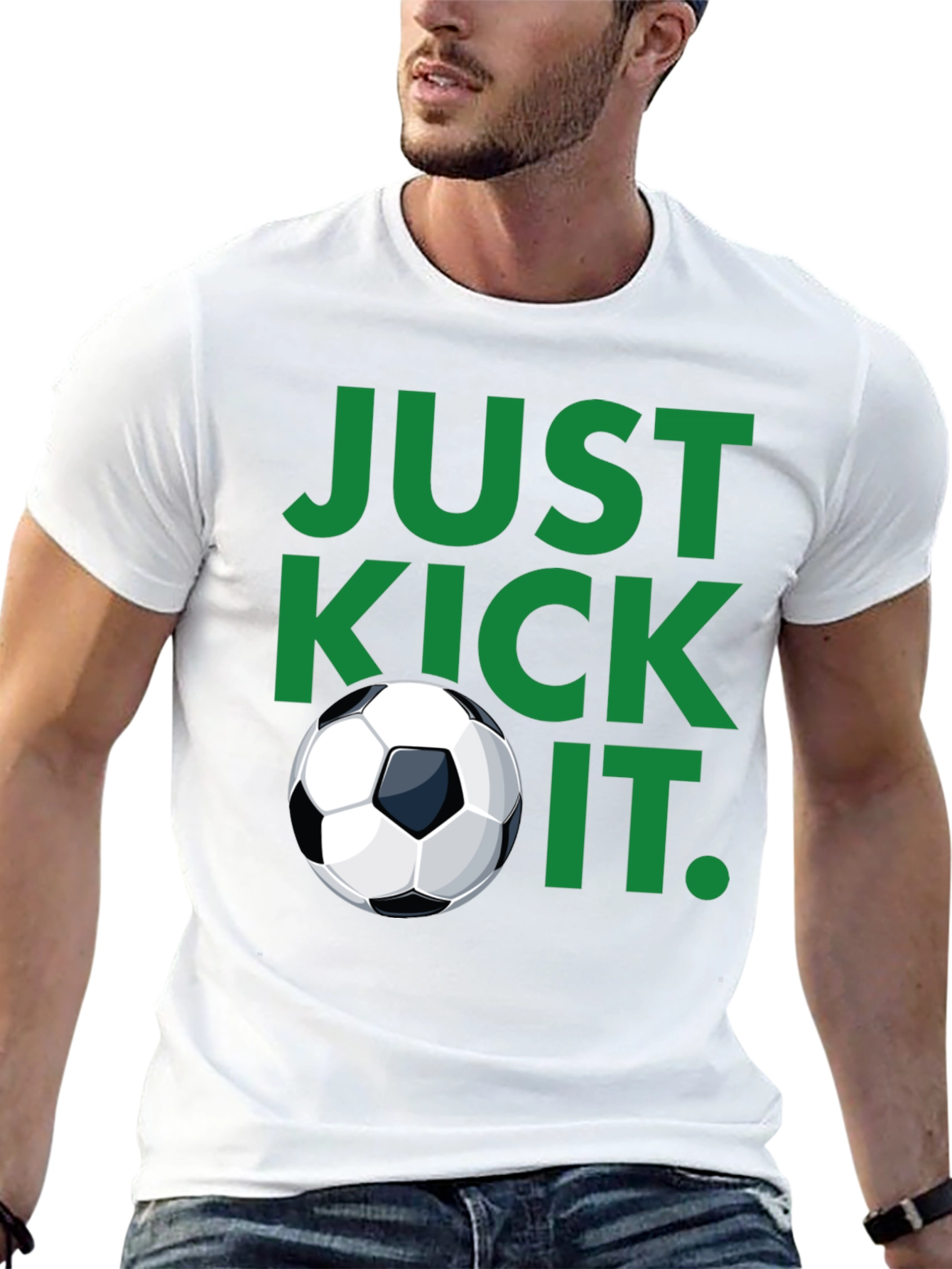 Just Kick It Black Soccer T-Shirt
