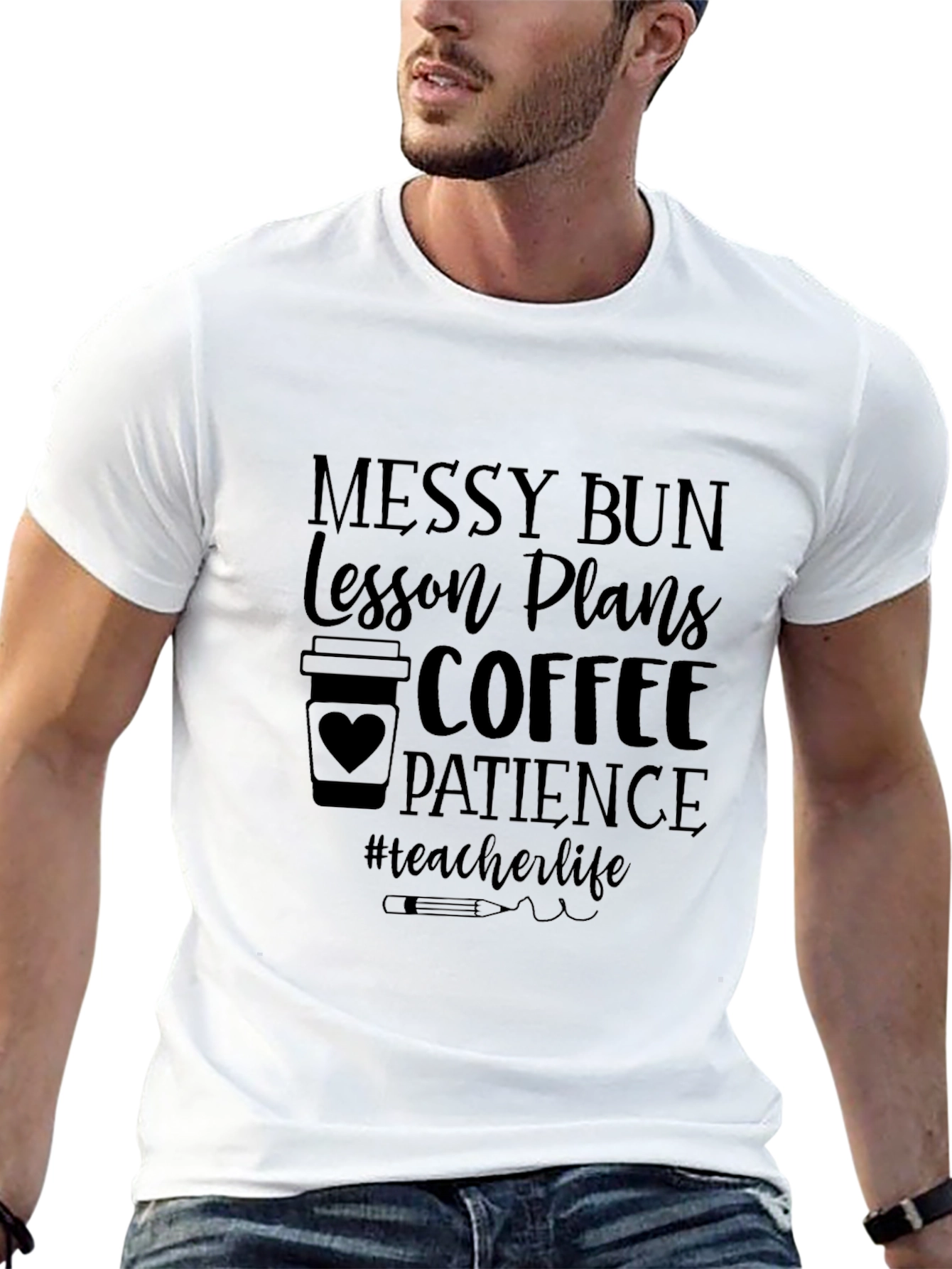 Teacher Life Messy Bun Graphic Tee