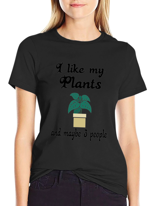 Plant Lover Graphic Tee - I Like My Plants & Maybe 3 People