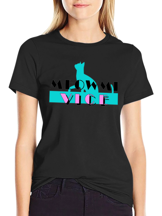 Meowmi Vice Graphic T-Shirt Cat Lover Tee