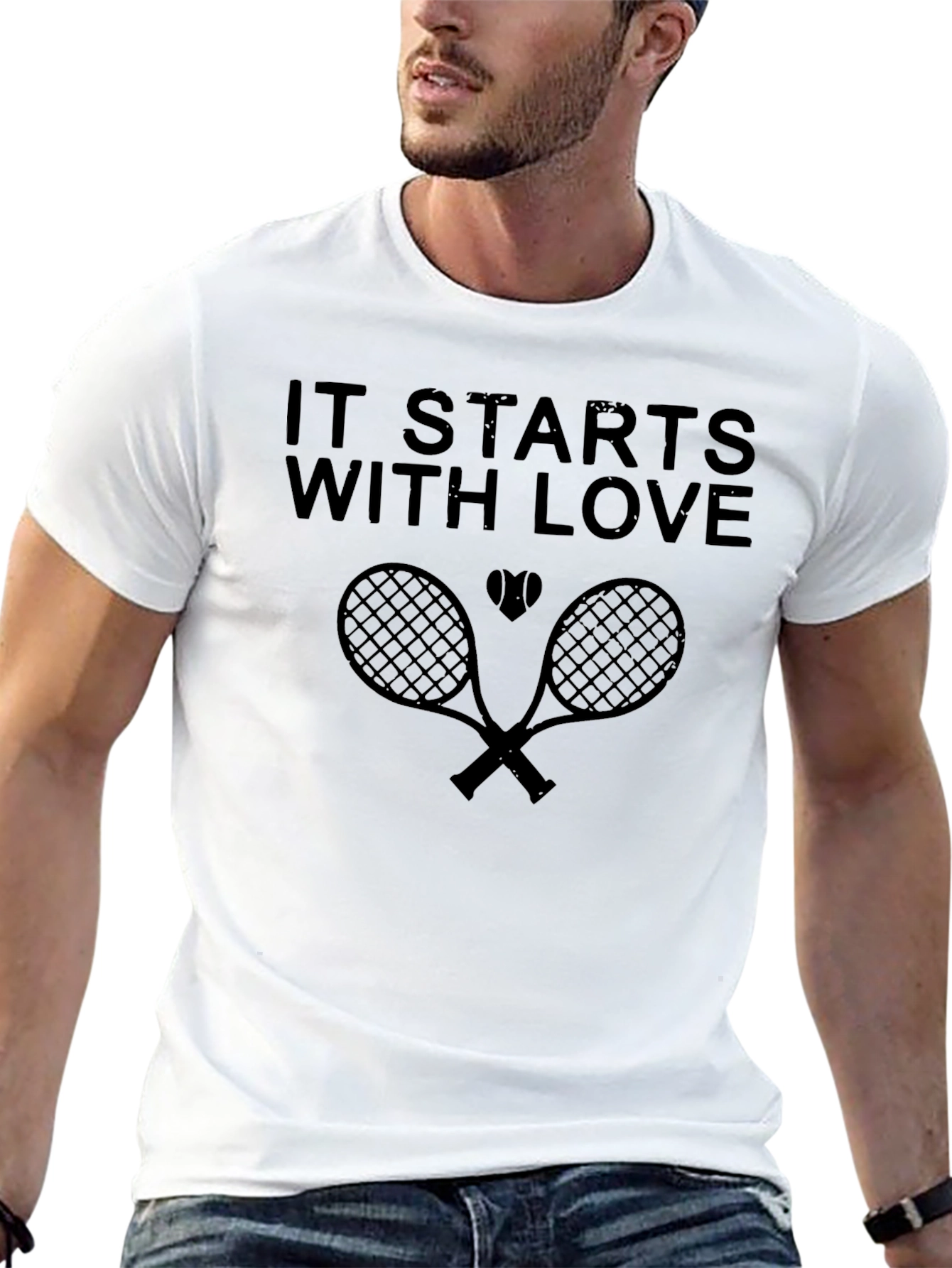 Tennis Love T-Shirt - It Starts With Love Design