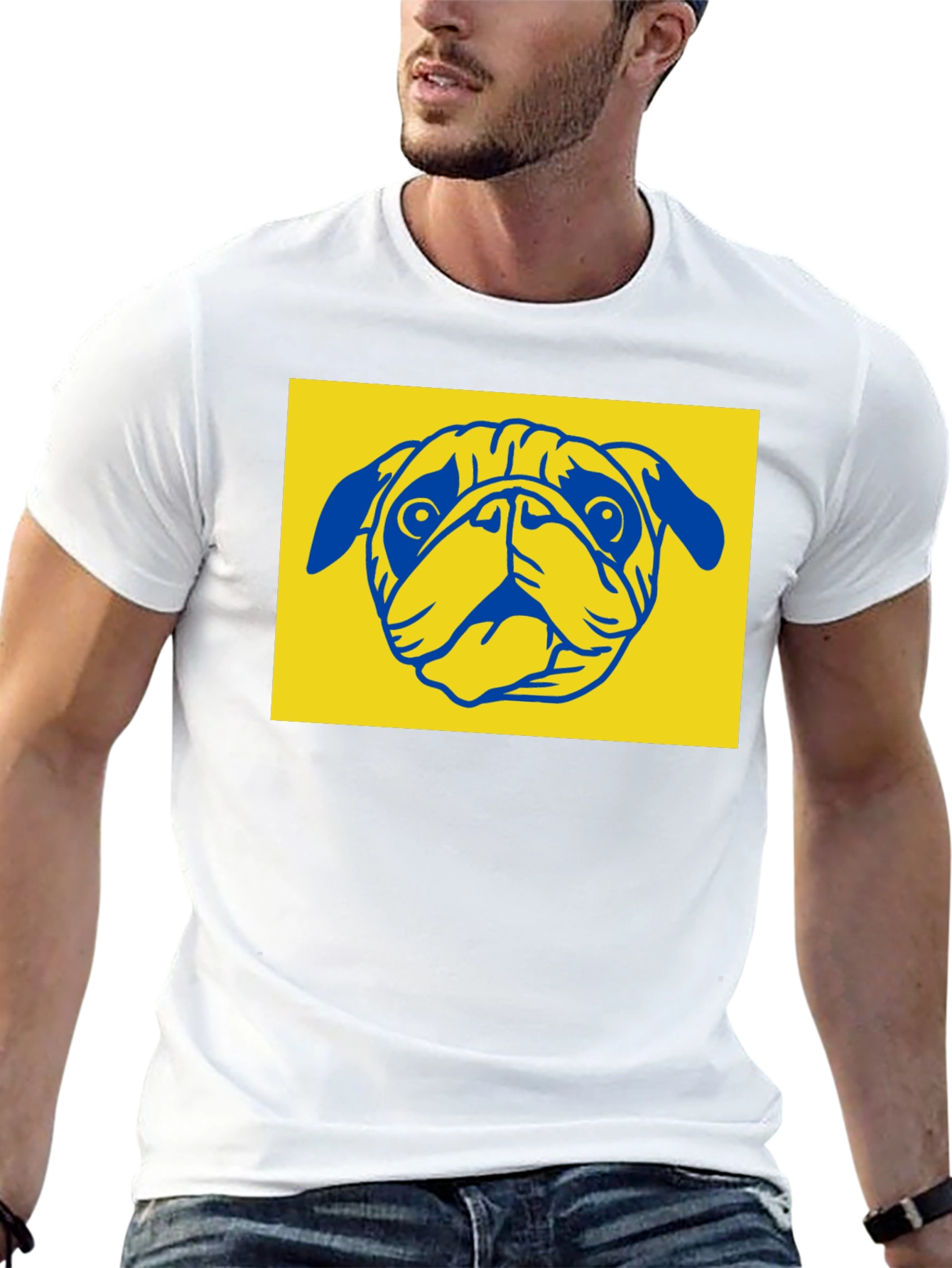Pug Graphic Tee - Stylish Black Cotton Blend