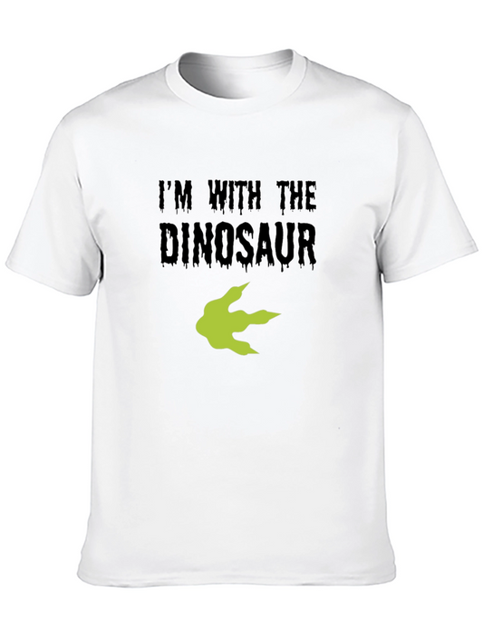 Im With the Dinosaur Black Cotton T-Shirt