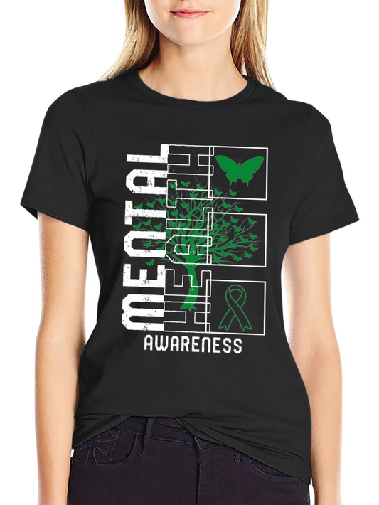 Mental Health Awareness Tee - Butterfly & Ribbon