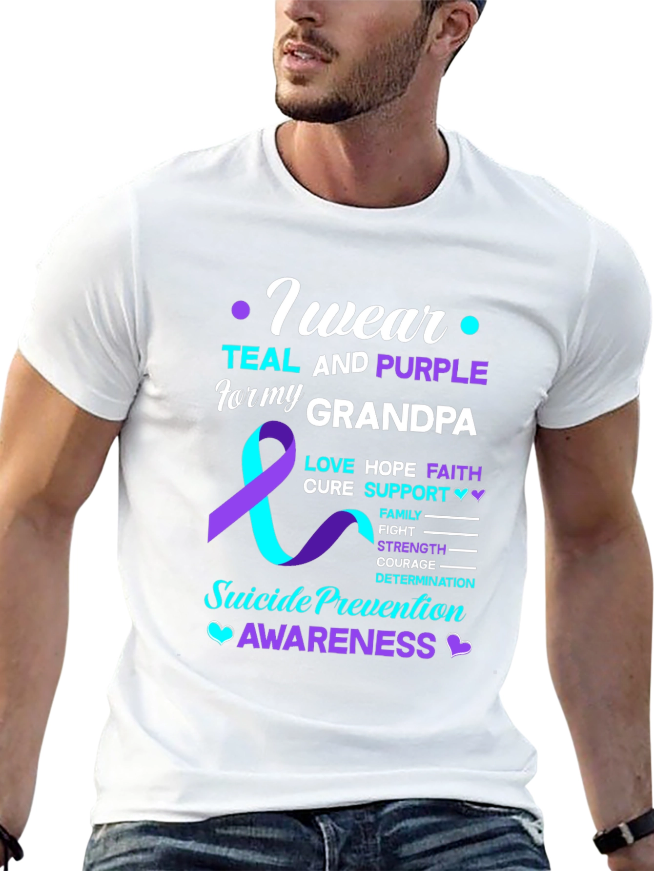 Teal and Purple Suicide Awareness T-Shirt