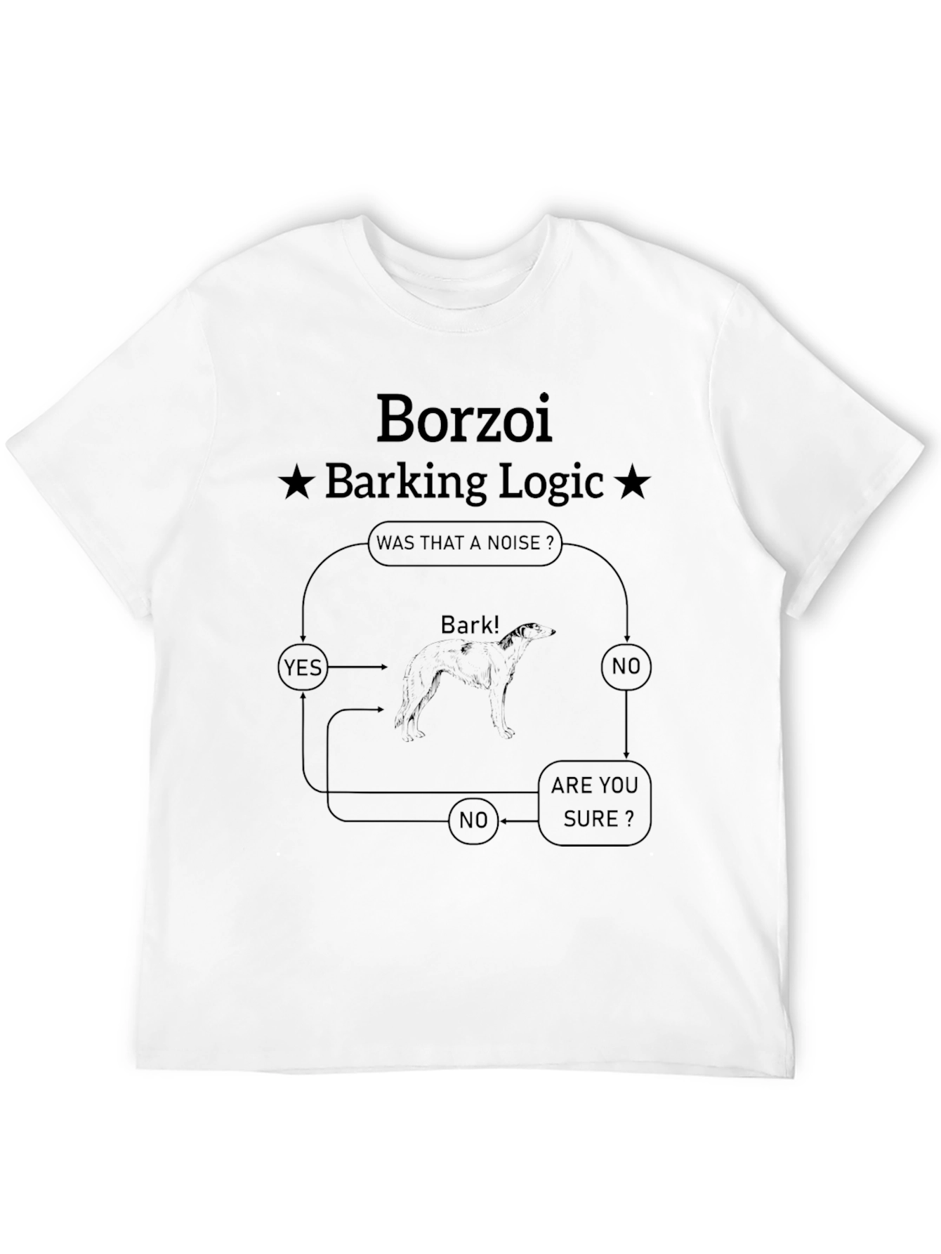 Borzoi Barking Logic T-Shirt