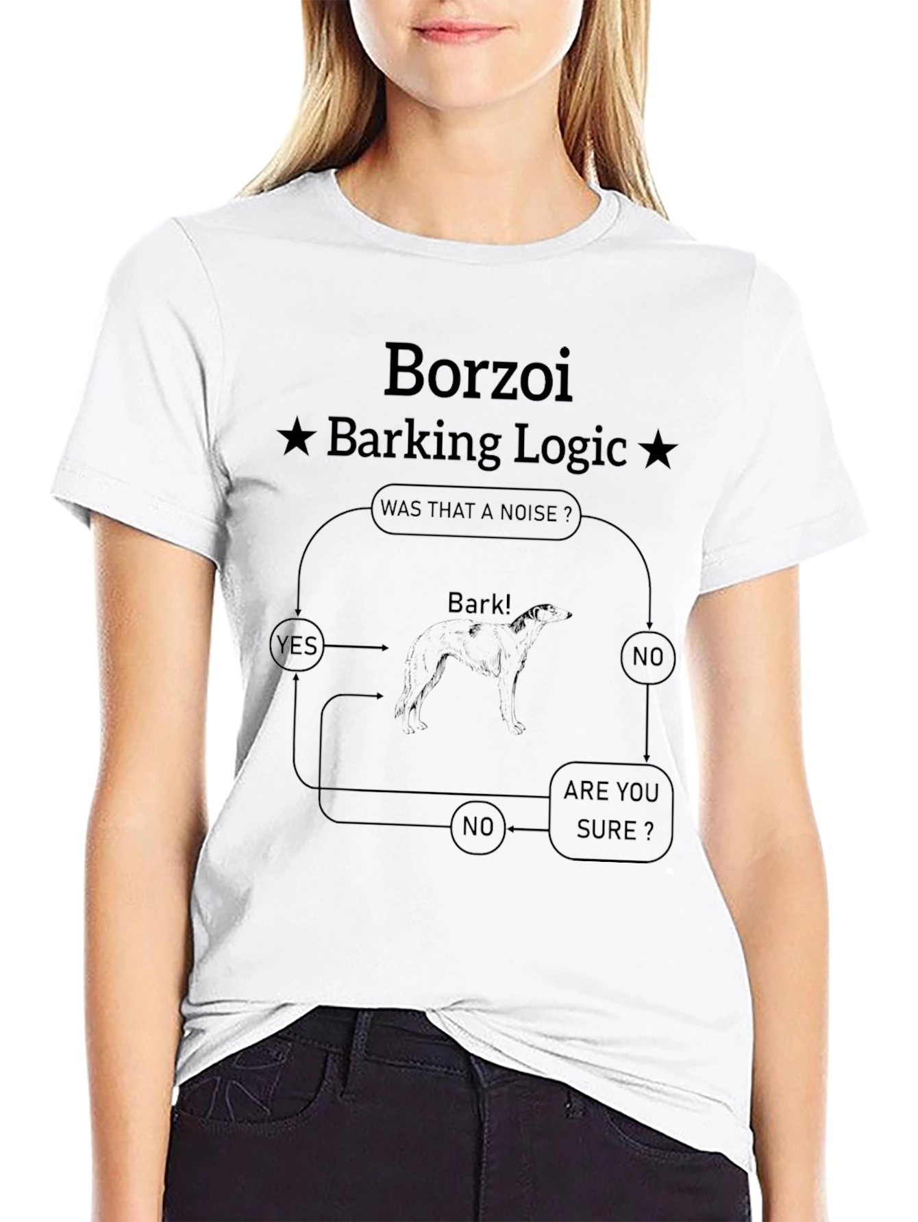 Borzoi Barking Logic T-Shirt