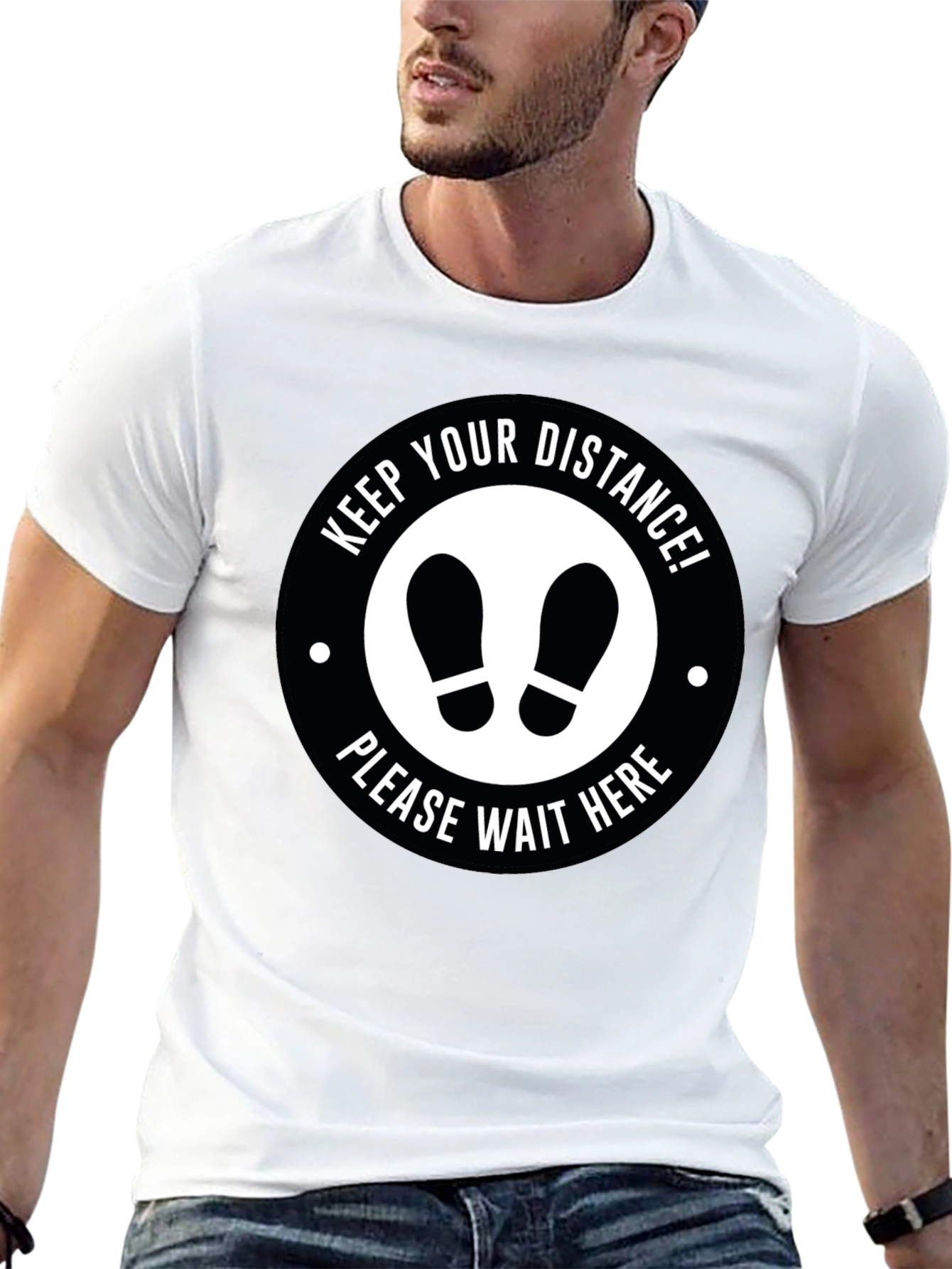 Social Distance T-Shirt - Keep Your Distance Wait Here