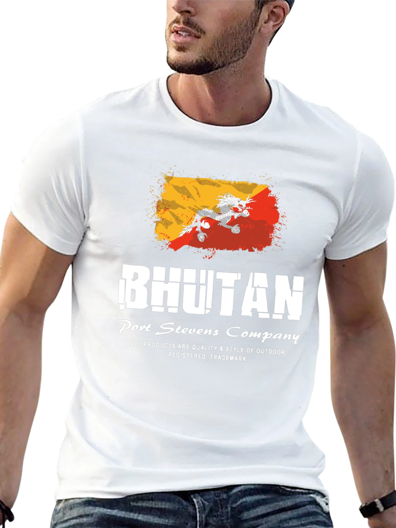 Bhutan Flag Graphic Tee - Port Stevens Company