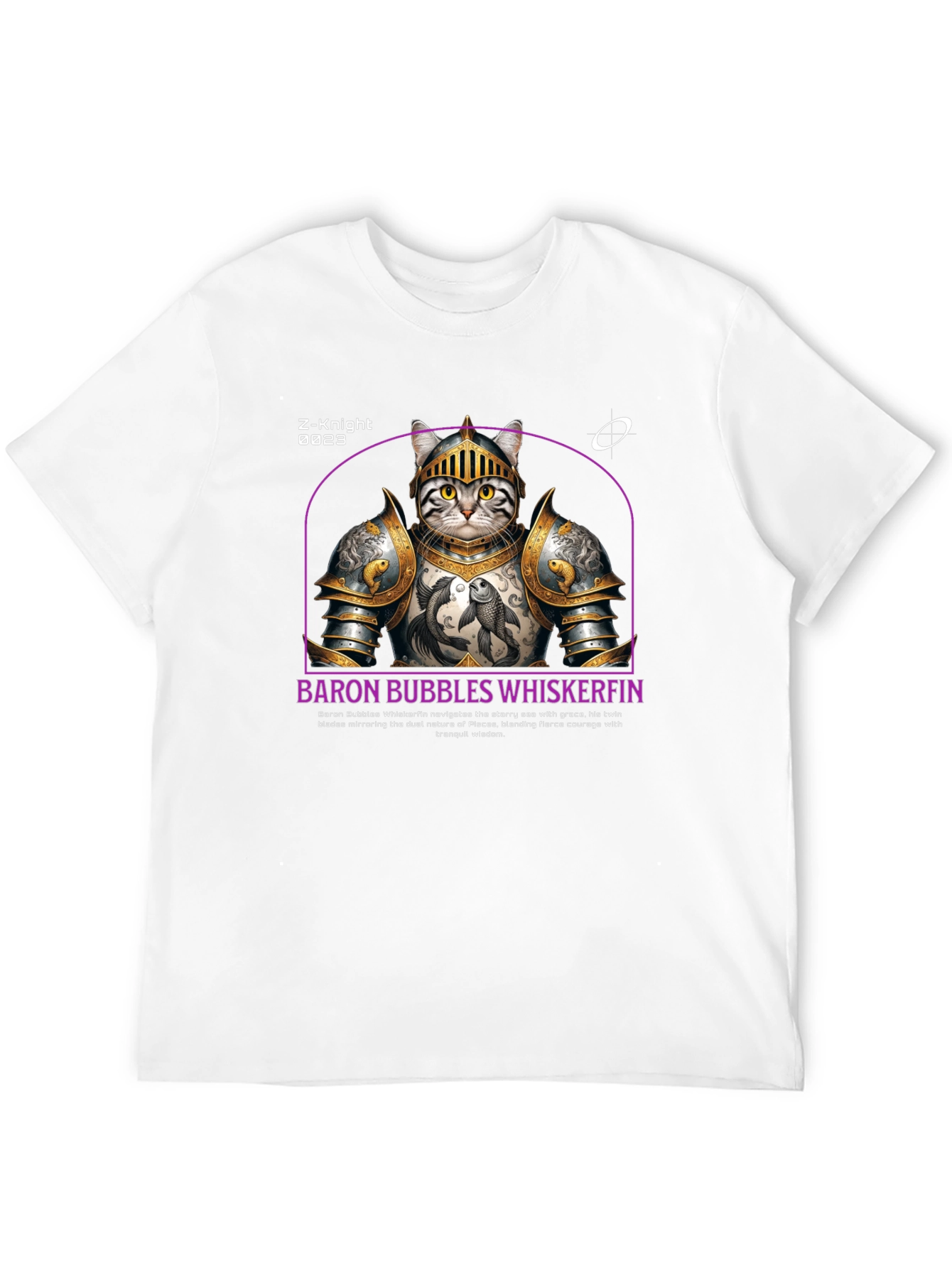 Knight Cat T-Shirt - Baron Bubbles Whiskerfin