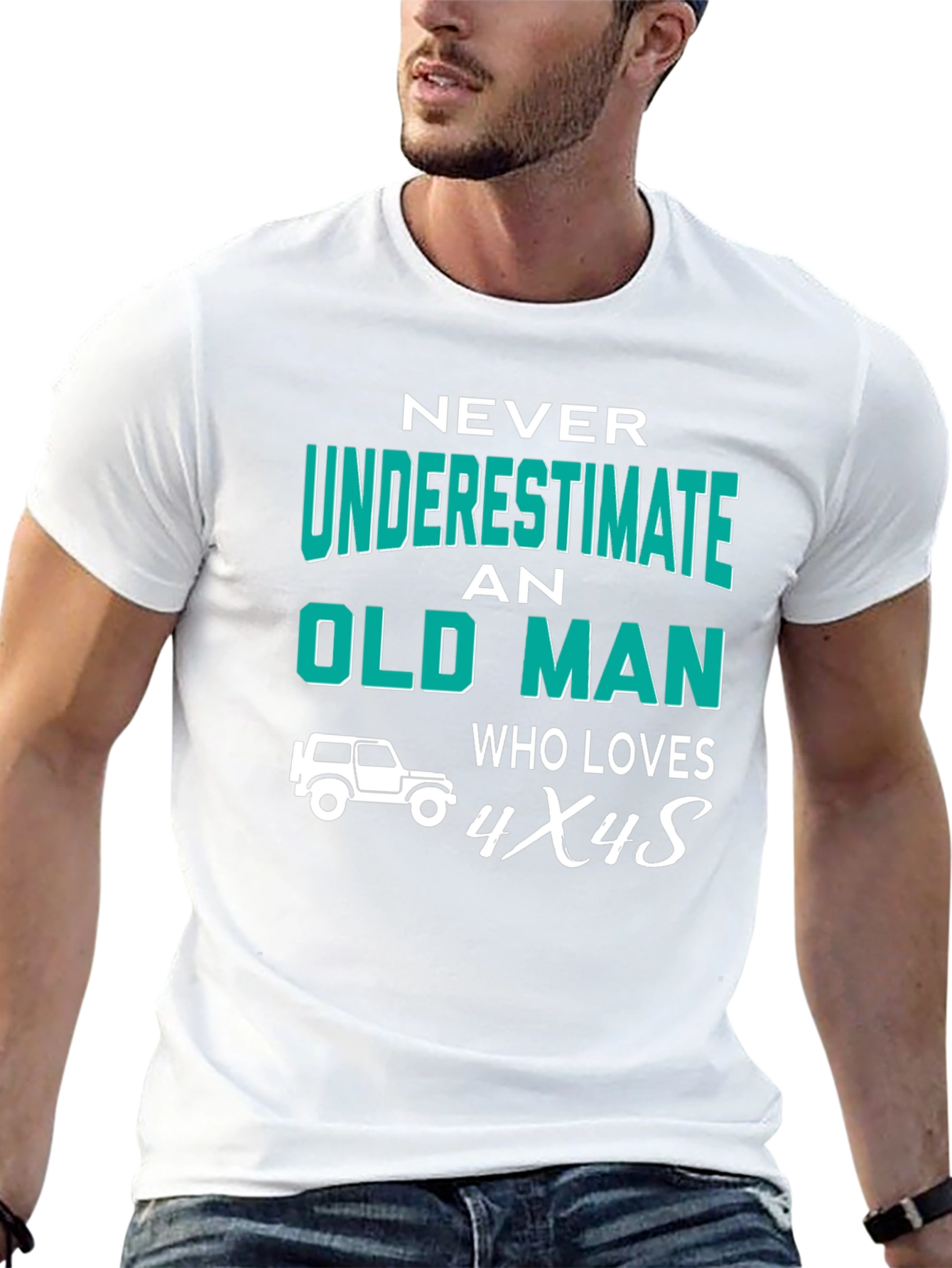 Old Man Who Loves 4x4s Graphic Tee