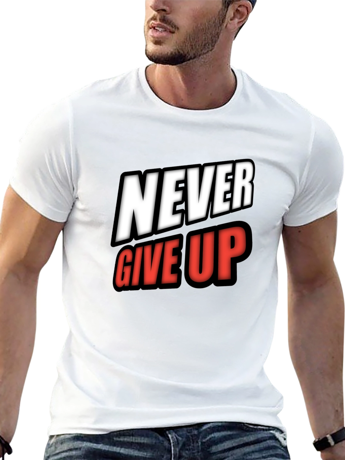Never Give Up Graphic Tee - Motivational Shirt