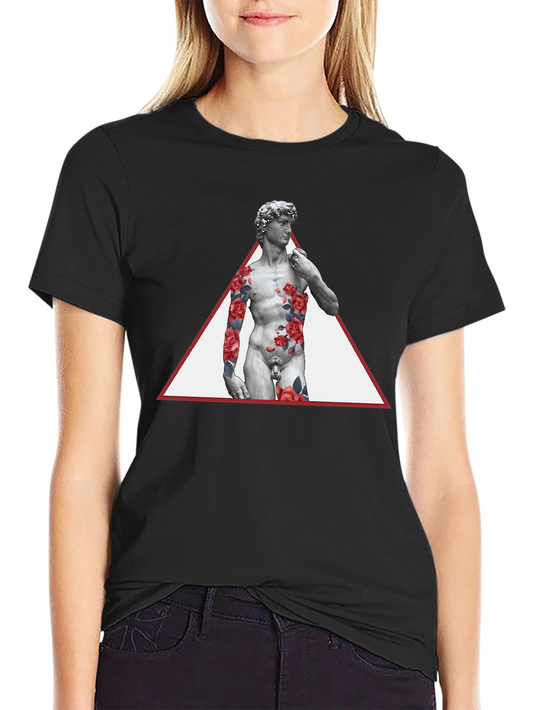 David Statue Floral Triangle Mens Tee