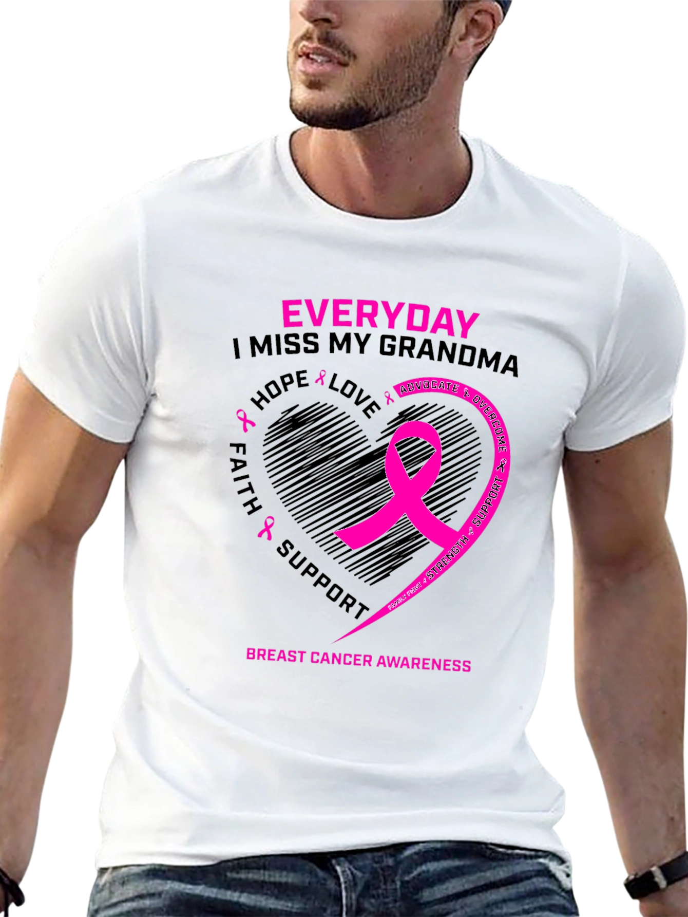 Breast Cancer Awareness Grandma Memorial T-Shirt