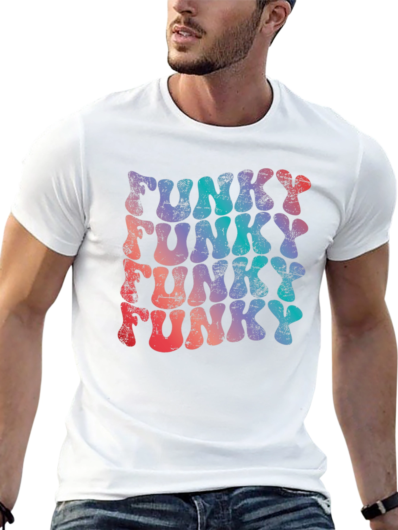Funky Retro Graphic T-Shirt - Black