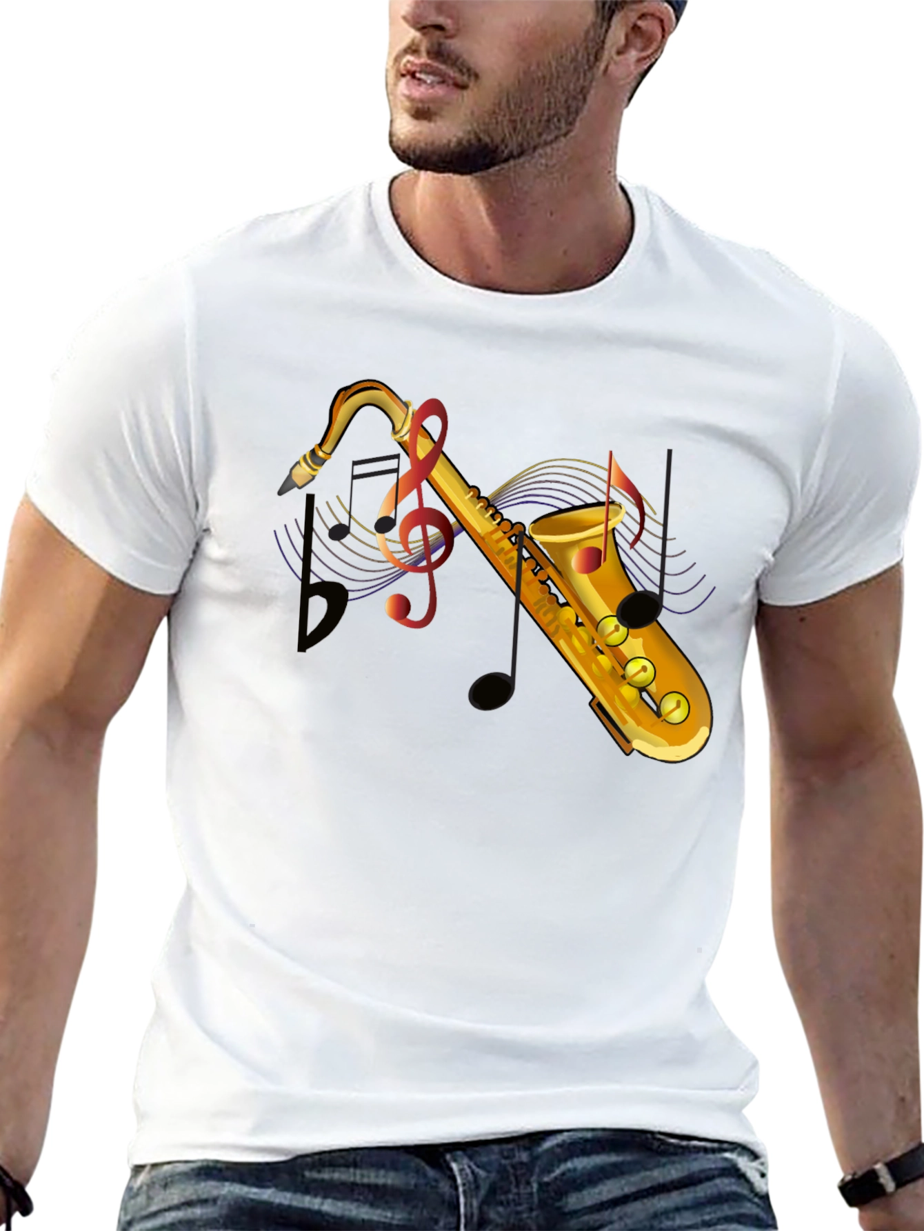 Saxophone Graphic T-Shirt - Music Lover Tee