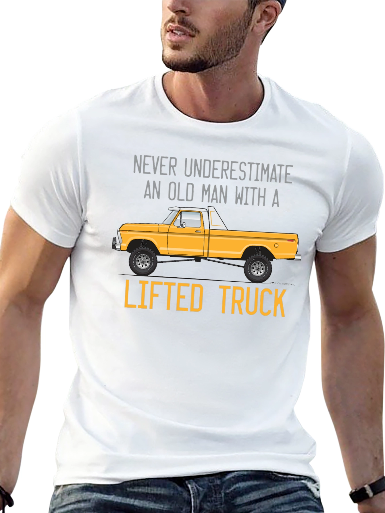 Old Man Lifted Truck Graphic Tee