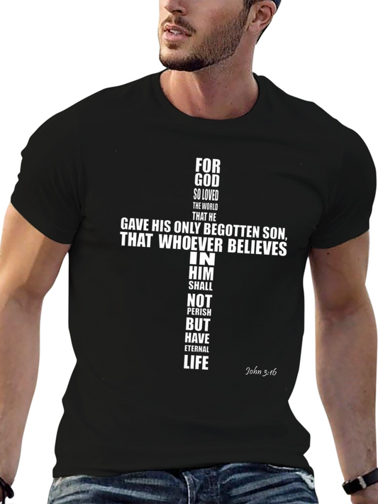 Faith-Based Graphic Tee: John 3:16 Cross Design