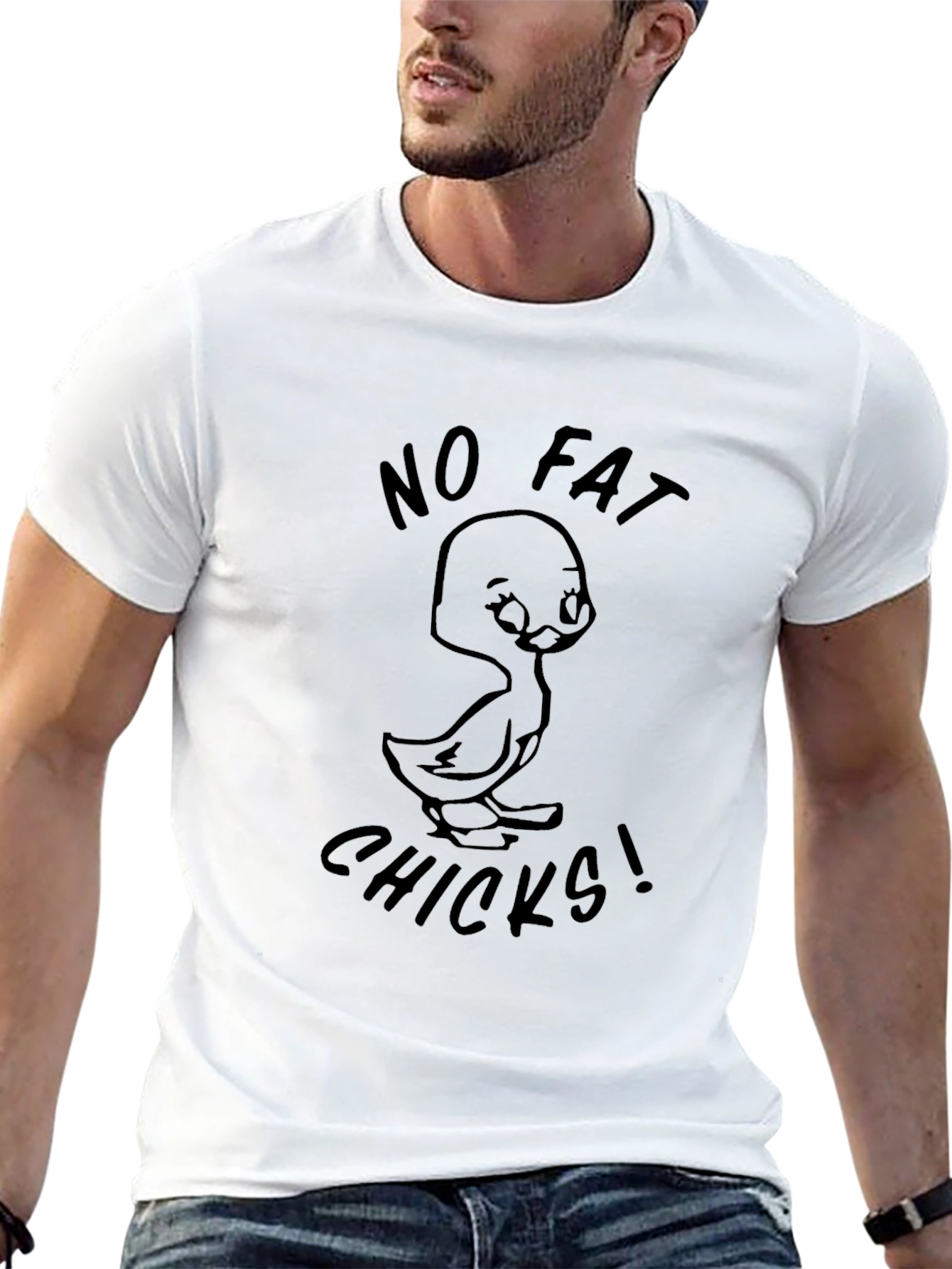 No Fat Chicks Graphic Tee - Black Cotton T-Shirt