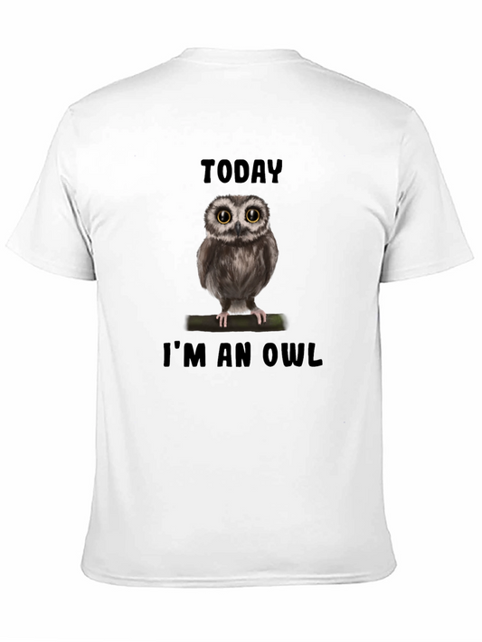 Today Im an Owl T-Shirt - Black Cotton Tee