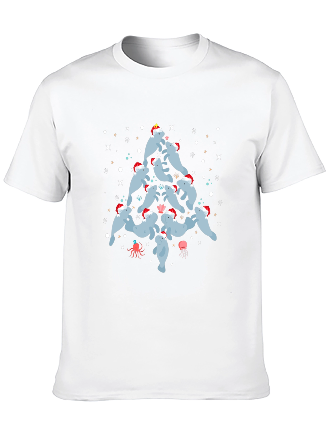 Festive Manatee Christmas Tree T-Shirt